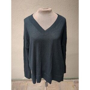BANANA REPUBLIC Womens XXL Black Fine Merino Wool Textured Rippled Sweater